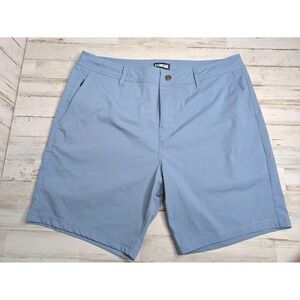 LINKSOUL Men's Shorts Blue Chino Size 34 Flat Front Pockets Outdoor Casual Golf